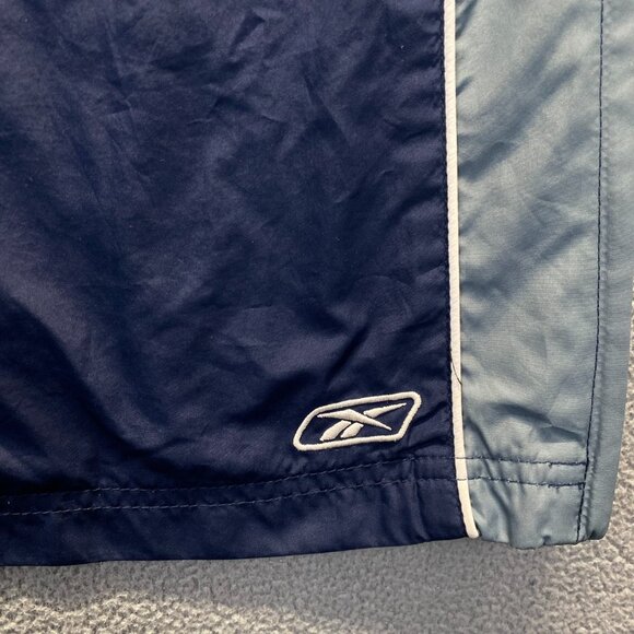 VINTAGE Reebok Pants Mens Large Blue Lined Windbreaker Track Zip Y2K,Wide Leg - Picture 9 of 14